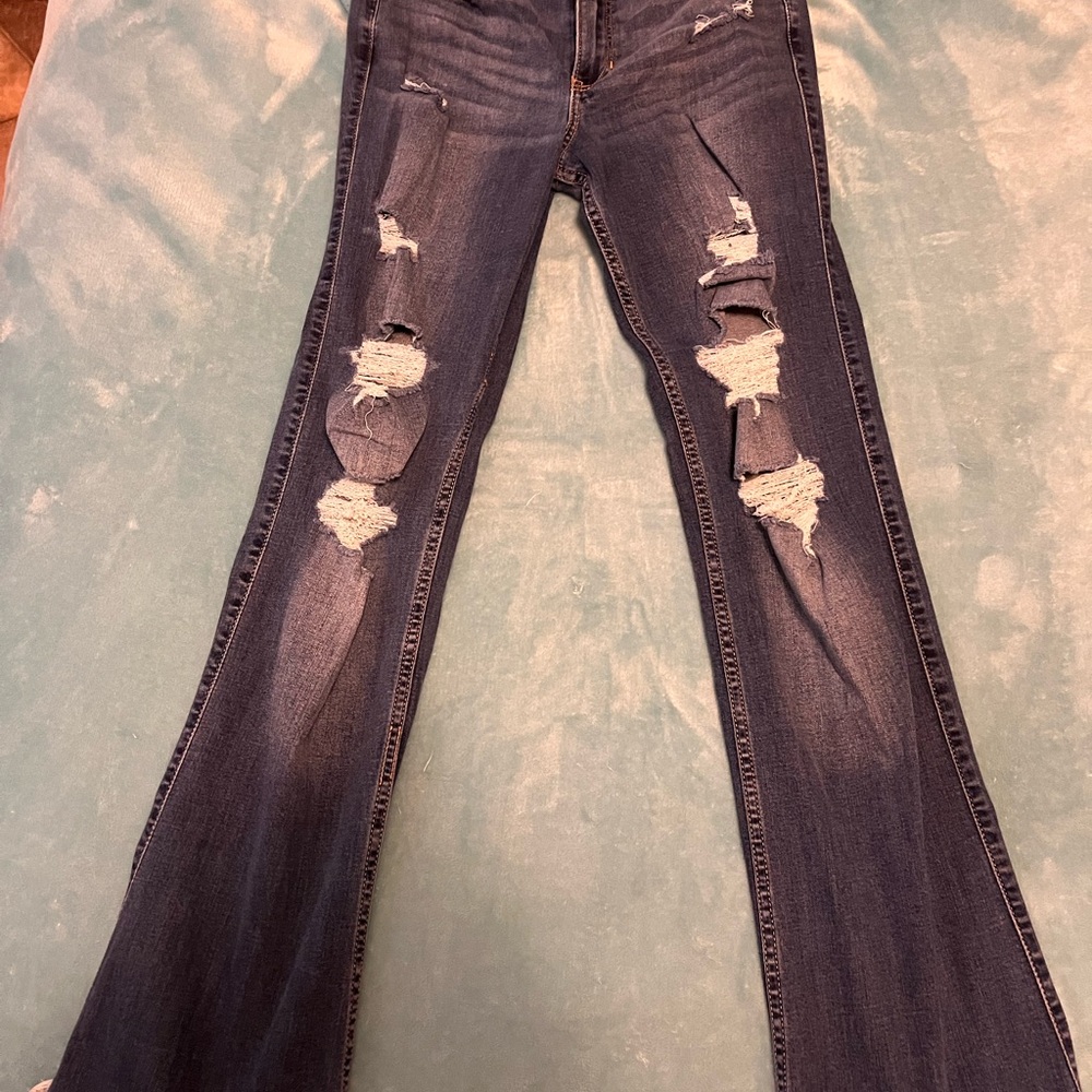 Distressed Blue Jeans